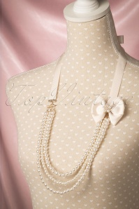 LoveRocks - Ribbon and Radiant Pearls Necklace Années 40 3