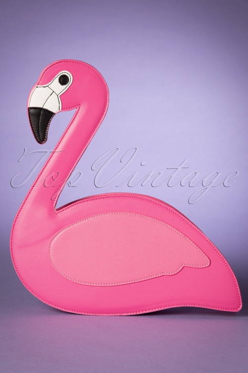 Lulu Hun - Grace Flamingo Bag Années 60 en Rose Vif
