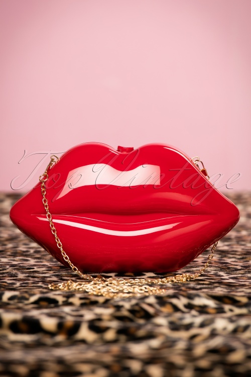 Collectif Clothing - 50s Read My Lips Clutch in Red