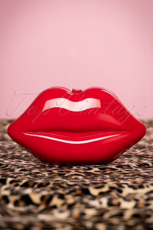 Collectif Clothing - Read My Lips Clutch Années 50 en Rouge 5