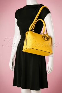 La Parisienne - 50s Loretta Rose Handbag in Yellow 8