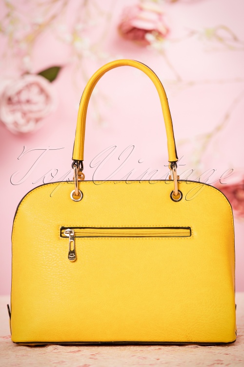 La Parisienne - 50s Loretta Rose Handbag in Yellow 6