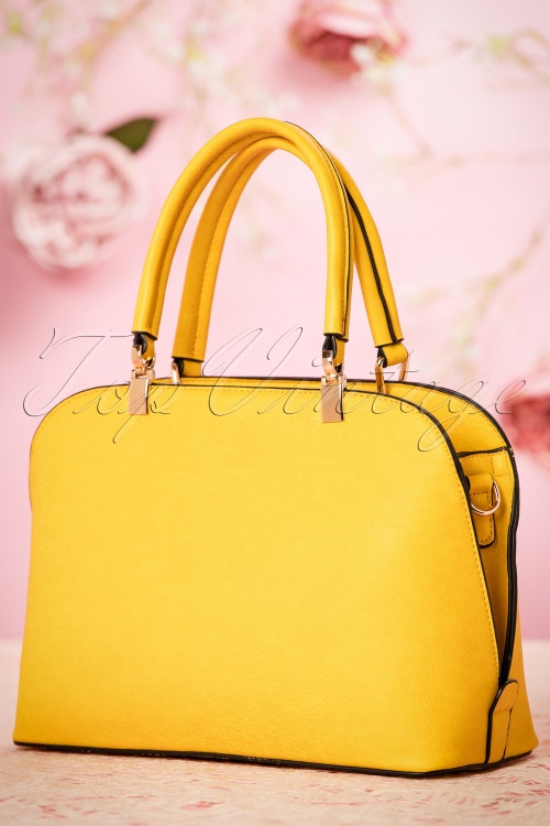 La Parisienne - 50s Loretta Rose Handbag in Yellow 4