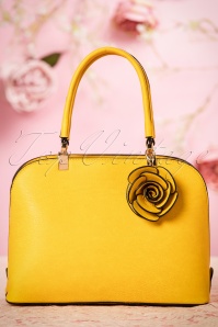 La Parisienne - 50s Loretta Rose Handbag in Yellow