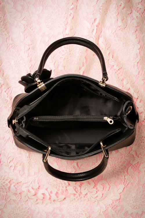 La Parisienne - 50s Loretta Rose Handbag in Black 5