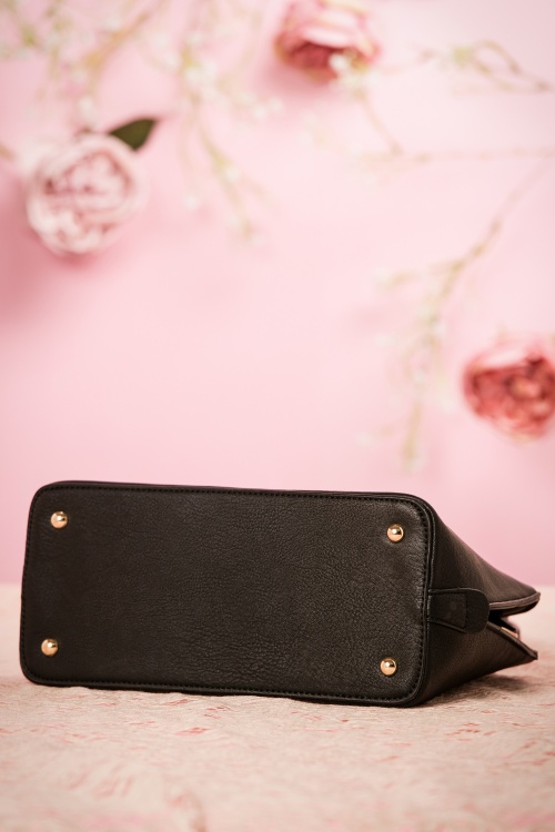 La Parisienne - 50s Loretta Rose Handbag in Black 7