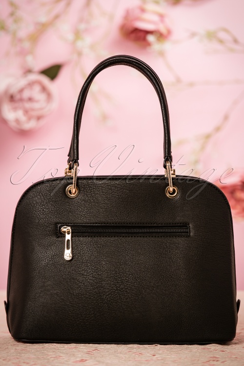 La Parisienne - 50s Loretta Rose Handbag in Black 6