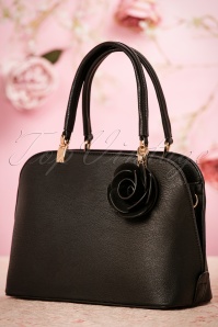 La Parisienne - 50s Loretta Rose Handbag in Black 2