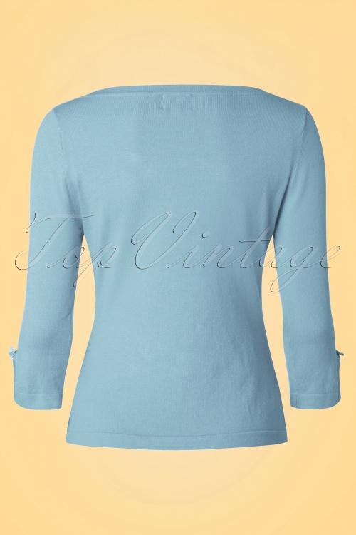 Banned Retro - 50s Addicted Sweater in Baby Blue 3