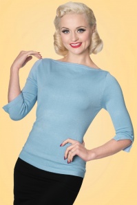 Banned Retro - 50s Addicted Sweater in Baby Blue 4