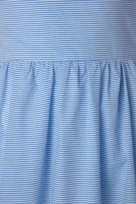 Banned Retro - 50s Front Row Striped Swing Dress in Blue and White 5