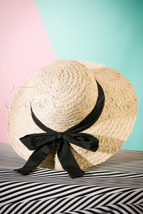  - 50s Penelope Bow Hat in Natural 2