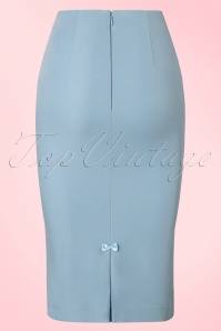 Banned Retro - 50s Guideing Light Pencil Skirt in Baby Blue 4