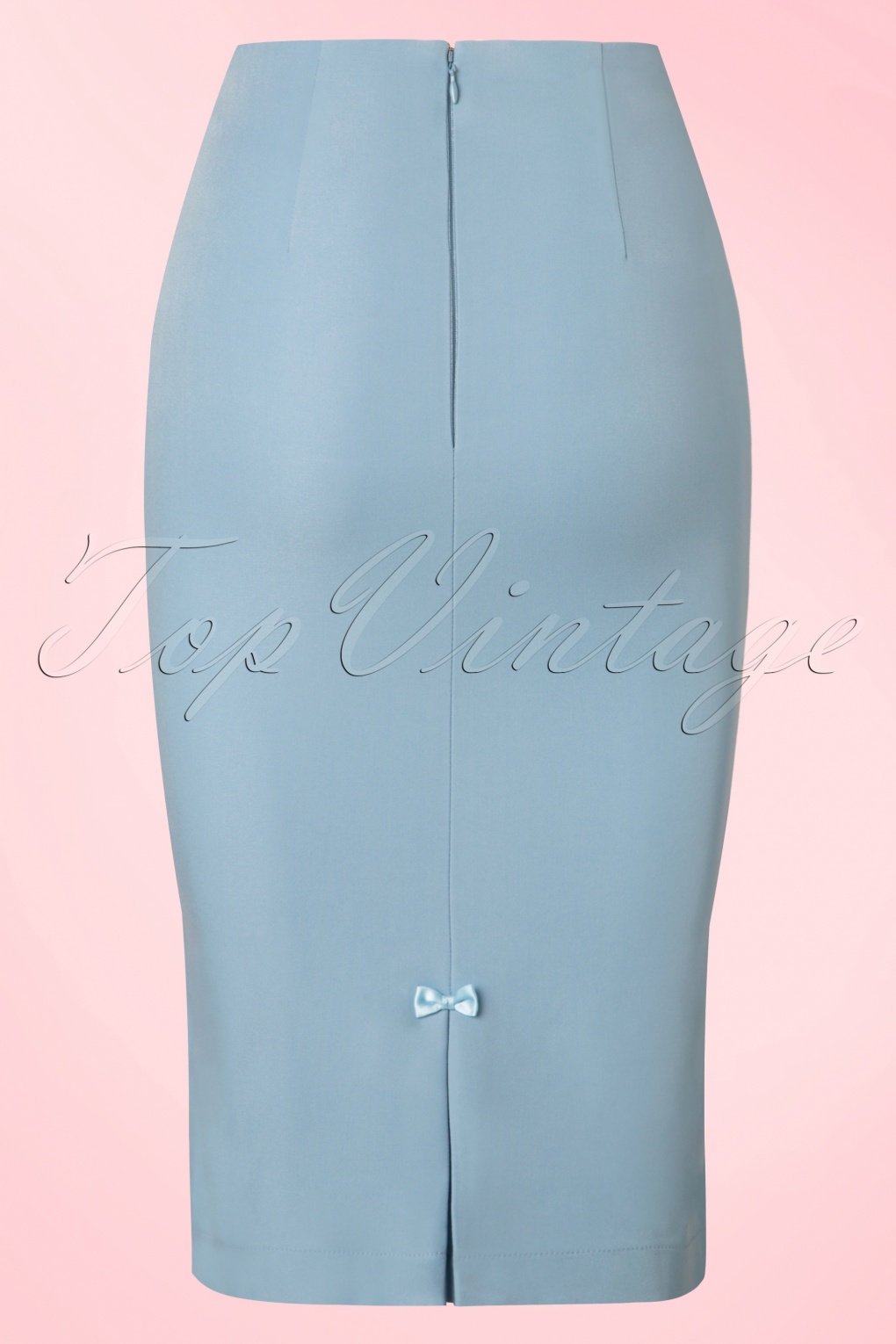 50s Guideing Light Pencil Skirt in Baby Blue