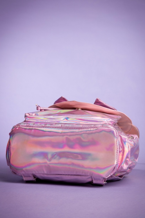 Banned Retro - 60s Nyla Backpack in Holographic Pink 6