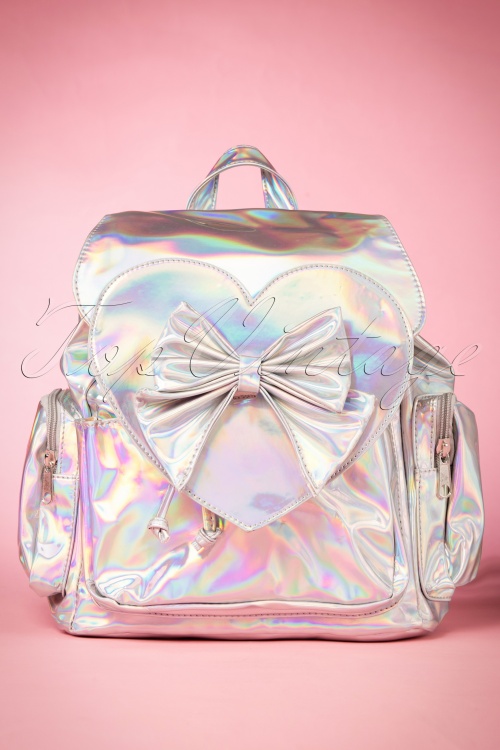 Banned Retro - 60s Nyla Backpack in Holographic Silver