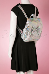 Banned Retro - 60s Nyla Backpack in Holographic Silver 7
