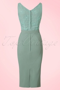 Miss Candyfloss - 50s Elvy Beads Pencil Dress in Mint 6