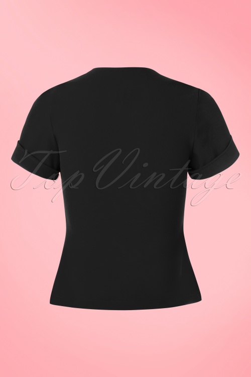 Miss Candyfloss - 50s Elsy Top in Black 5