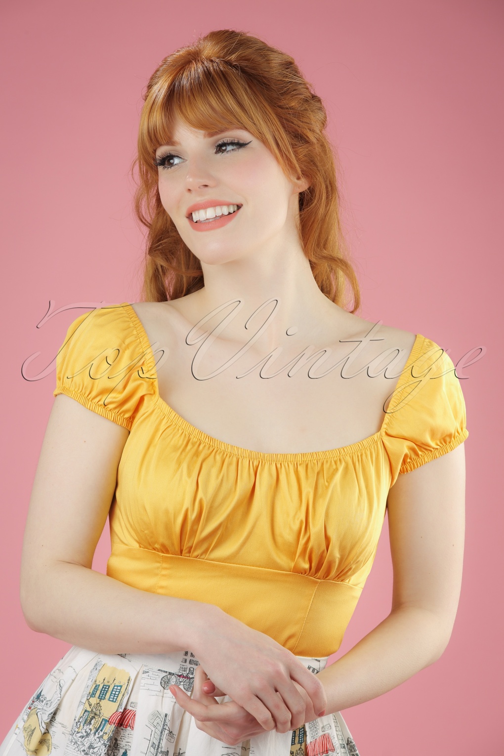 50s Bonnie Top in Yellow