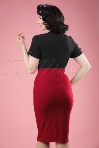 Steady Clothing - TopVintage exclusive ~ 50s Vivian Pencil Skirt in Red 4