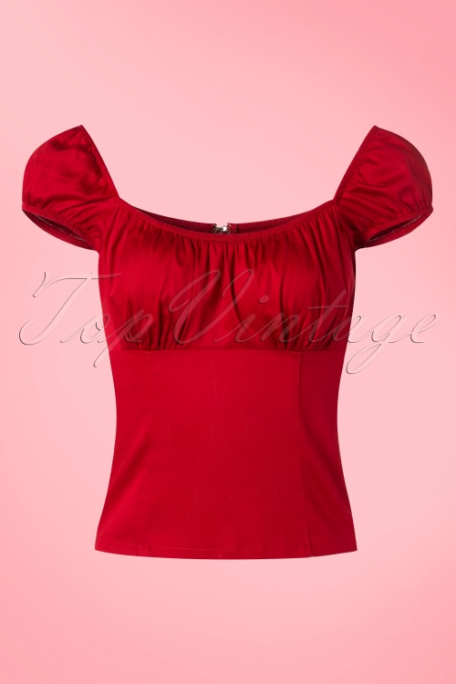 Steady Clothing - 50s Bonnie Top in Red 3