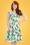 Aida Zak - Sandra Palm Swing Dress Années 50 en Blanc et Vert 8