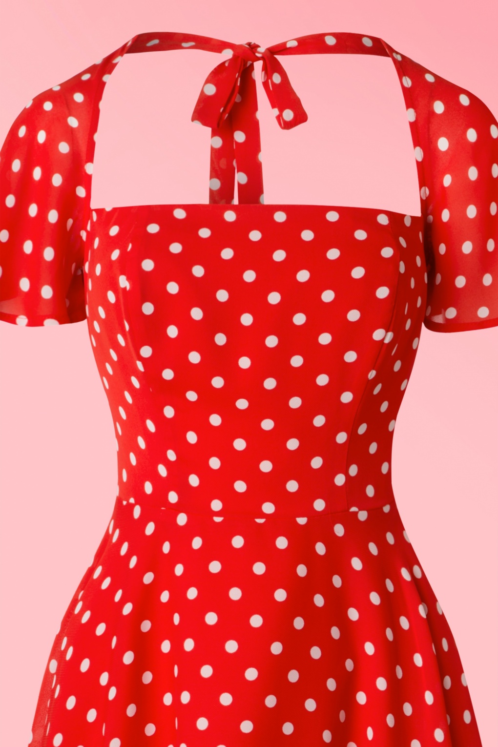 50s Juliet Polka Dot Swing Dress In Red 6640