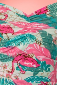 Bettie Page Swimwear - Flamingo Sarong Front Swimsuit Années 50 en Menthe 4