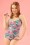 Bettie Page Swimwear - 50s Flamingo Sarong Front Swimsuit in Mint 2