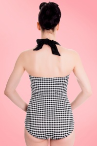 Bunny - 50s Elsie Gingham Swimsuit in Black and White 5
