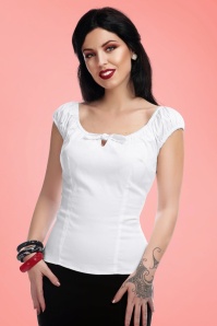 Collectif Clothing - Lorena schlichtes Top in Weiß 5