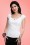 Collectif Clothing - Lorena Plain Top Années 50 en Blanc 5