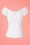 Collectif Clothing - Lorena Plain Top Années 50 en Blanc 4