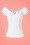 Collectif Clothing - Lorena Plain Top Années 50 en Blanc 2