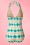 Bettie Page Swimwear - 50s Retro Rushed Halter Swimsuit in Green and Pink 5