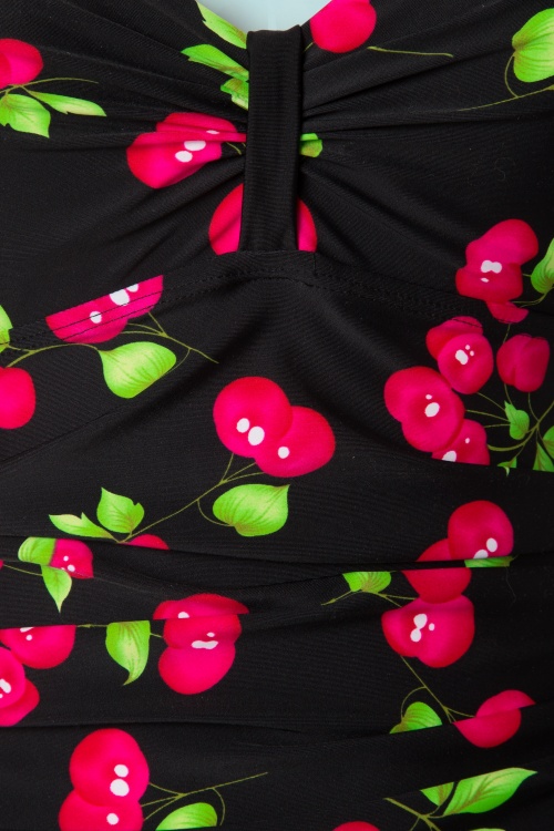 Black Cherry Bikini Cherries Swimsuit Rockabilly Psychobilly Fifties 50s  1950s Inspired Fashion Cute Swimwear Matching Top Bottoms Set -  Canada