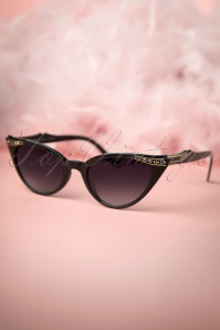 So Retro - Vintage Cat Eye Diamond Sunglasses Années 1950 en Noir 3