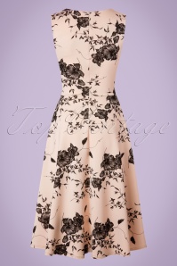 Vintage Chic for Topvintage - TopVintage Exclusive ~ 50s Veronique Floral Swing Dress in Nude 3