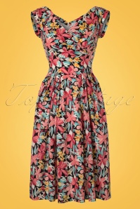 Emily and Fin - Florence Exotic Blooms Dress Années 50 Multicolore 2
