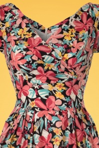 Emily and Fin - 50s Florence Exotic Blooms Dress in Multi 3