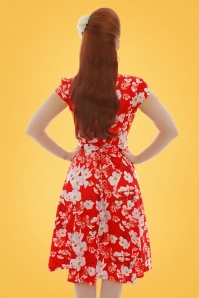 Lindy Bop - Dawn Flower Swing Dress  Années 50 en Rouge 7