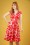 Lindy Bop - 50s Dawn Flower Swing Dress in Red
