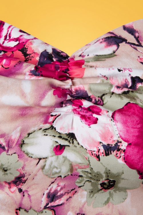 Hearts & Roses - Samantha Swing-Kleid mit Blumenmuster in Pink 5