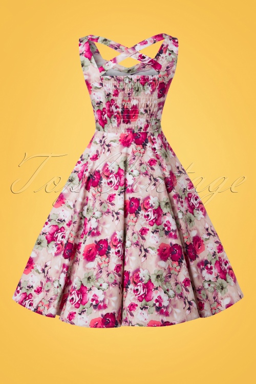 Hearts & Roses - Samantha Swing-Kleid mit Blumenmuster in Pink 7