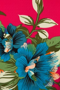 Vintage Chic for Topvintage - Aloha Tropical Garden Pencil Dress en Rose Vif 4