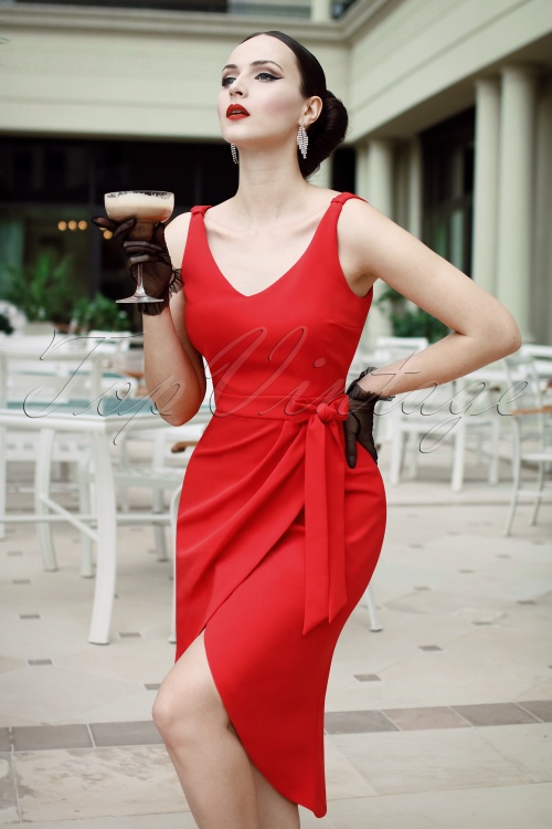 Vintage Diva  - De Eve-jurk in rood 3