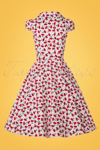 Hearts & Roses - Blossom Cherry Swing-Kleid in Weiß 6
