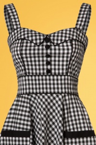 Bunny - Bridget Gingham Mini-Swing-Kleid in Schwarz und Weiß 4