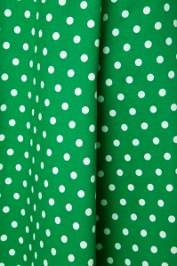 Dolly and Dotty - 50s Claudia Polkadot Swing Dress in Green 4